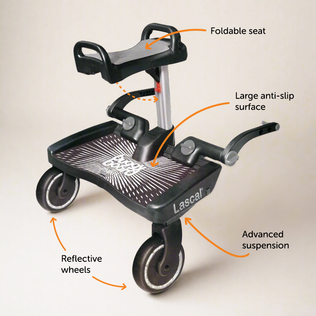 Lascal BuggyBoard® Maxi Plus - Black With Gray Saddle